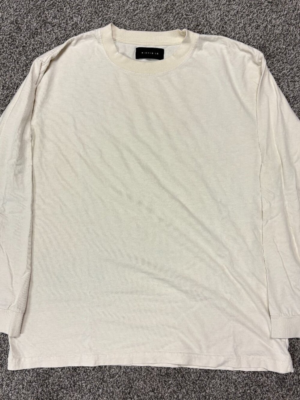 Richie Le Collection Daily Long Sleeve Tee Cream/White, Size XL